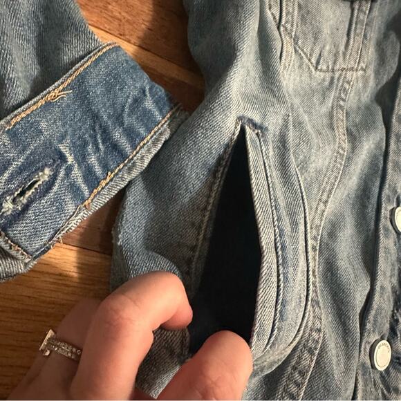 Blank NYC Heavily Distressed Denim Jean Jacket, Medium Wash, Small - Picture 8 of 16